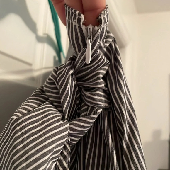 Chaps pinstriped faux wrap skirt Sz 14 - Picture 5 of 7